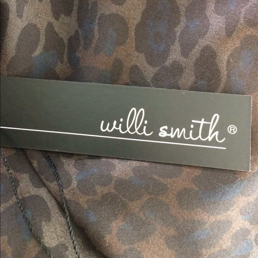 Willi Smith Dark Brown Animal Print Ruffle Edge Open Front Blazer Jacket NEW - Picture 7 of 7